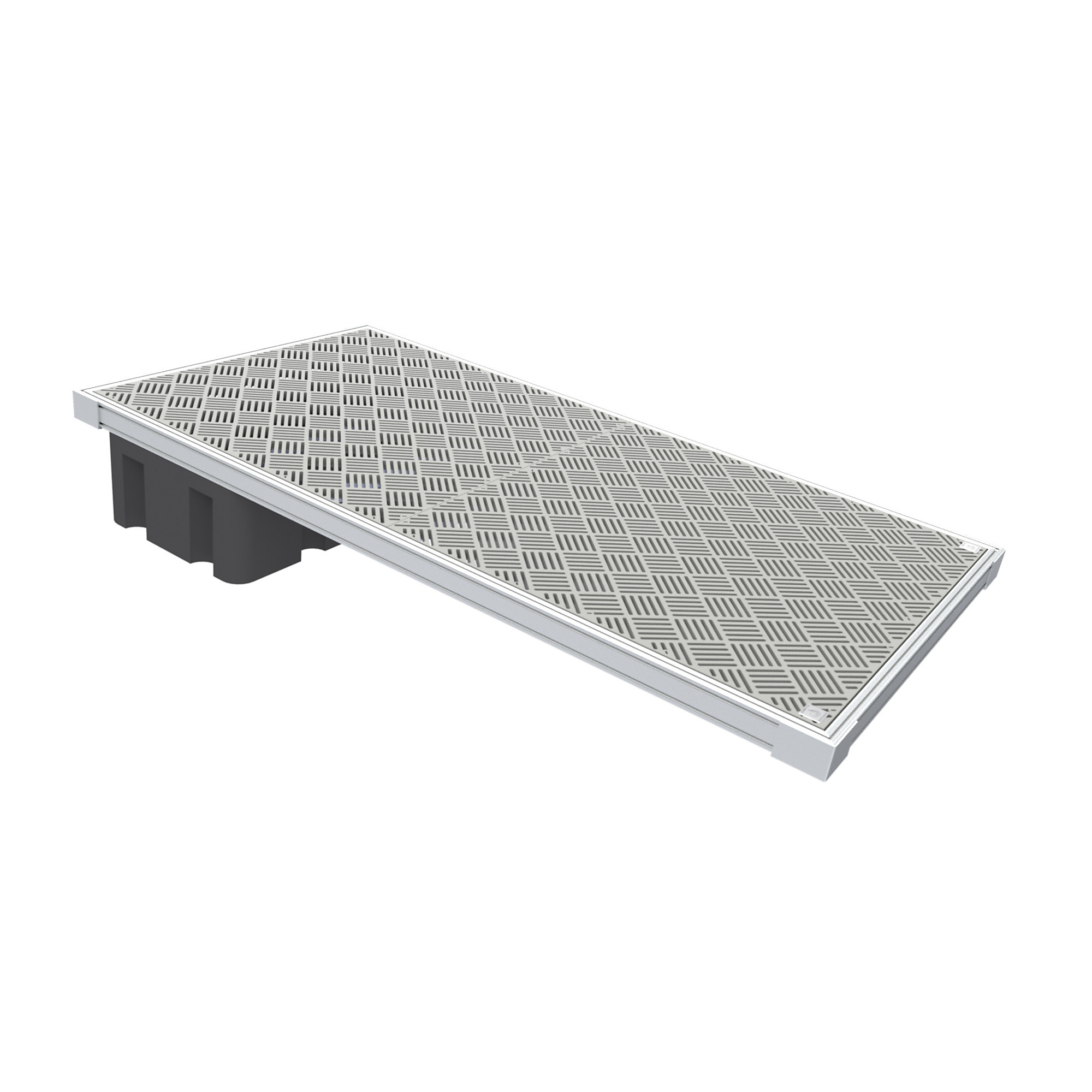 EasyConnect By Alumidock Ramp For Floating Dock — 4ft. Wide, Stone Color Polypropylene Decking, Model# DOCKS:ECR-4-S